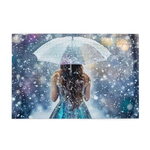 Puzzle 500 Teile, Puzzle Erwachsene, Holzpuzzle Traum Impossible Jigsaw, Clevere Rätsel, HD Farbe Jigsaw mit Geschenkbox Verpackung for Aesthetic Room Decor, Geschenke für Frauen Frau 52x38cm p-1383 von Yuammgxi