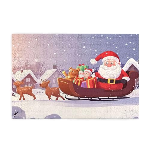Puzzle 500 Teile, Puzzle Erwachsene, Holzpuzzle Weihnachten Impossible Jigsaw, Clevere Rätsel, HD Farbe Jigsaw mit Geschenkbox Verpackung for Room Decor, Geschenke für Frauen Karikatur 52x38cm p-87 von Yuammgxi