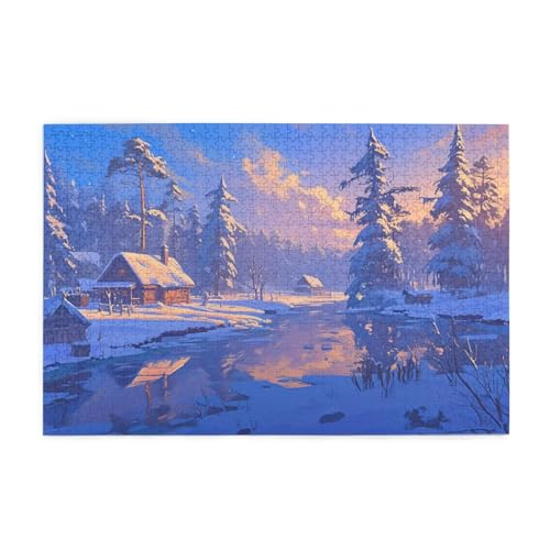 Puzzle 500 Teile, Puzzle Erwachsene, Holzpuzzle Winter Impossible Jigsaw, Clevere Rätsel, HD Farbe Jigsaw mit Geschenkbox Verpackung for Room Decor, Geschenke für Frauen Holzhaus 52x38cm p-968 Puzzle 500 Teile, Puzzle Erwachsene, Holzpuzzle Winter Impossible Jigsaw, Clevere Rätsel, HD Farbe Jigsaw mit Geschenkbox Verpackung for Room Decor, Geschenke für Frauen Holzhaus 52x38cm p-968 von Yuammgxi