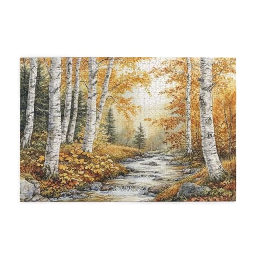 Puzzle Baum Puzzle 1000 Teile, Holzpuzzle Erwachsene Herbst 75x50cm Jigsaw Groß, Geschicklichkeitsspiel für die Ganze Familie Erholung und Entspannung, DIY Jigsaw Geschenke für Home Decor p-706 von Yuammgxi