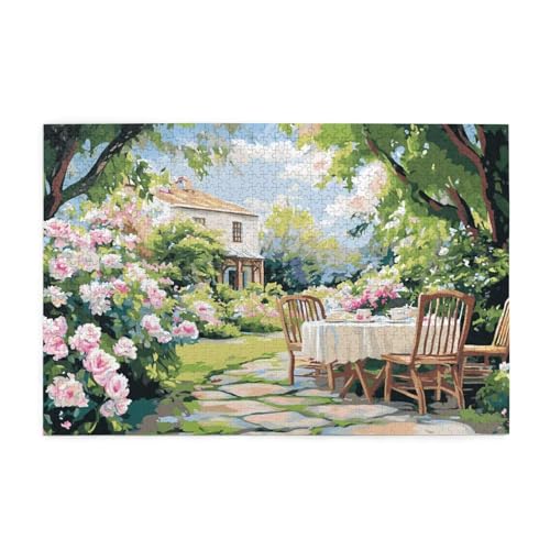 Puzzle Blume Puzzle 1000 Teile, Holzpuzzle Erwachsene Garten 75x50cm Jigsaw Groß, Geschicklichkeitsspiel für die Ganze Familie Erholung und Entspannung, DIY Jigsaw Geschenke für Home Decor p-858 von Yuammgxi