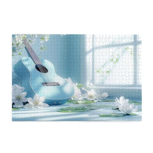 Puzzle Blume Puzzle 1000 Teile, Holzpuzzle Erwachsene Gitarre 75x50cm Jigsaw Groß, Geschicklichkeitsspiel für die Ganze Familie Erholung und Entspannung, DIY Jigsaw Geschenke für Home Decor p-504 Puzzle Blume Puzzle 1000 Teile, Holzpuzzle Erwachsene Gitarre 75x50cm Jigsaw Groß, Geschicklichkeitsspiel für die Ganze Familie Erholung und Entspannung, DIY Jigsaw Geschenke für Home Decor p-504 von Yuammgxi