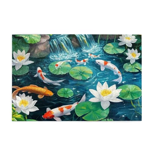 Puzzle Blume Puzzle 1000 Teile, Holzpuzzle Erwachsene Koi Karpfen 75x50cm Jigsaw Groß, Geschicklichkeitsspiel für die Ganze Familie Erholung und Entspannung, DIY Jigsaw Geschenke für Home Decor p-274 Puzzle Blume Puzzle 1000 Teile, Holzpuzzle Erwachsene Koi Karpfen 75x50cm Jigsaw Groß, Geschicklichkeitsspiel für die Ganze Familie Erholung und Entspannung, DIY Jigsaw Geschenke für Home Decor p-274 von Yuammgxi