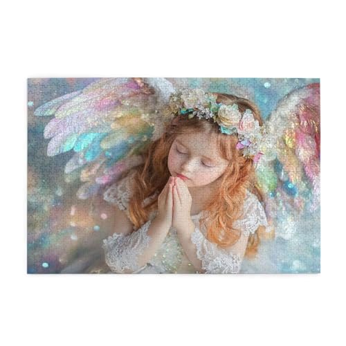 Puzzle Fantasie Puzzle 1000 Teile, Holzpuzzle Erwachsene Engel 75x50cm Jigsaw Groß, Geschicklichkeitsspiel für die Ganze Familie Erholung und Entspannung, DIY Jigsaw Geschenke für Home Decor p-535 von Yuammgxi