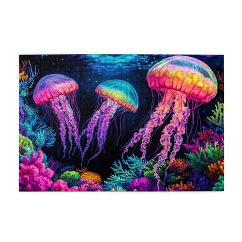 Puzzle Farbe Puzzle 1000 Teile, Holzpuzzle Erwachsene Qualle 75x50cm Jigsaw Groß, Geschicklichkeitsspiel für die Ganze Familie Erholung und Entspannung, DIY Jigsaw Geschenke für Home Decor p-1309 Puzzle Farbe Puzzle 1000 Teile, Holzpuzzle Erwachsene Qualle 75x50cm Jigsaw Groß, Geschicklichkeitsspiel für die Ganze Familie Erholung und Entspannung, DIY Jigsaw Geschenke für Home Decor p-1309 von Yuammgxi