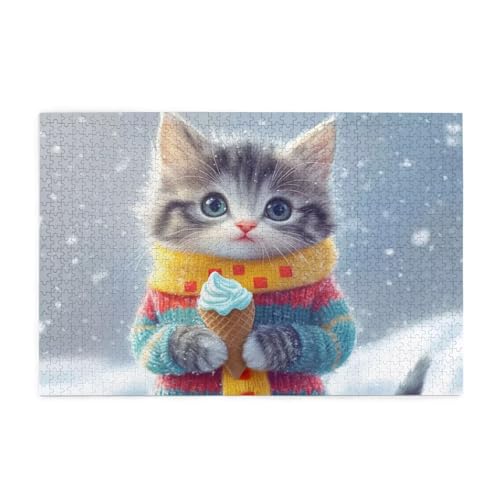Puzzle Katze Puzzle 1000 Teile, Holzpuzzle Erwachsene Essen 75x50cm Jigsaw Groß, Geschicklichkeitsspiel für die Ganze Familie Erholung und Entspannung, DIY Jigsaw Geschenke für Home Decor p-1515 Puzzle Katze Puzzle 1000 Teile, Holzpuzzle Erwachsene Essen 75x50cm Jigsaw Groß, Geschicklichkeitsspiel für die Ganze Familie Erholung und Entspannung, DIY Jigsaw Geschenke für Home Decor p-1515 von Yuammgxi