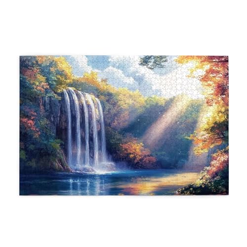 Puzzle Landschaft Puzzle 1000 Teile, Holzpuzzle Erwachsene Fallen 75x50cm Jigsaw Groß, Geschicklichkeitsspiel für die Ganze Familie Erholung und Entspannung, DIY Jigsaw Geschenke für Home Decor p-515 von Yuammgxi