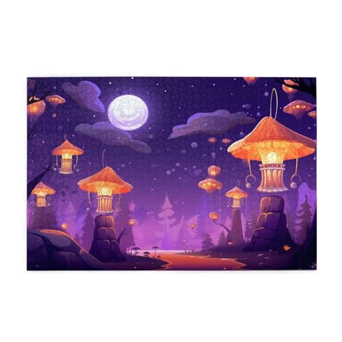 Puzzle Landschaft Puzzle 1000 Teile, Holzpuzzle Erwachsene Nacht 75x50cm Jigsaw Groß, Geschicklichkeitsspiel für die Ganze Familie Erholung und Entspannung, DIY Jigsaw Geschenke für Home Decor p-1592 von Yuammgxi