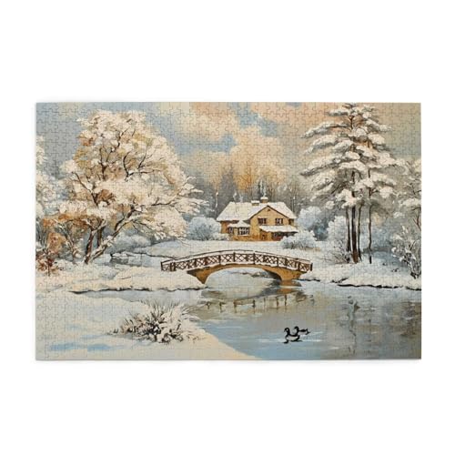 Puzzle Landschaft Puzzle 1000 Teile, Holzpuzzle Erwachsene Winter 75x50cm Jigsaw Groß, Geschicklichkeitsspiel für die Ganze Familie Erholung und Entspannung, DIY Jigsaw Geschenke für Home Decor p-2 Puzzle Landschaft Puzzle 1000 Teile, Holzpuzzle Erwachsene Winter 75x50cm Jigsaw Groß, Geschicklichkeitsspiel für die Ganze Familie Erholung und Entspannung, DIY Jigsaw Geschenke für Home Decor p-2 von Yuammgxi
