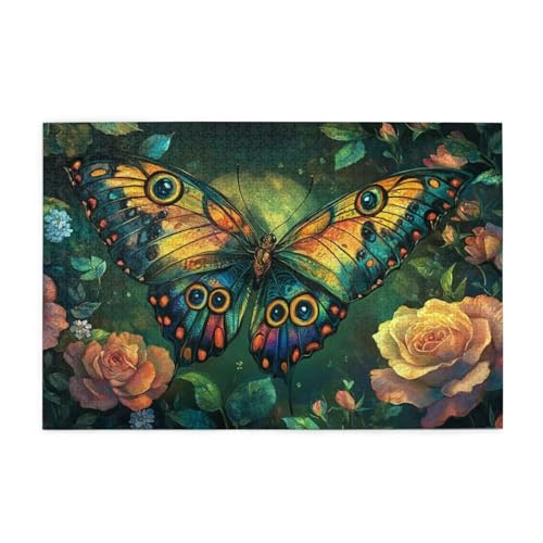 Puzzle Schmetterling Puzzle 1000 Teile, Holzpuzzle Erwachsene Rose 75x50cm Jigsaw Groß, Geschicklichkeitsspiel für die Ganze Familie Erholung und Entspannung, DIY Jigsaw Geschenke für Home Decor p-479 Puzzle Schmetterling Puzzle 1000 Teile, Holzpuzzle Erwachsene Rose 75x50cm Jigsaw Groß, Geschicklichkeitsspiel für die Ganze Familie Erholung und Entspannung, DIY Jigsaw Geschenke für Home Decor p-479 von Yuammgxi