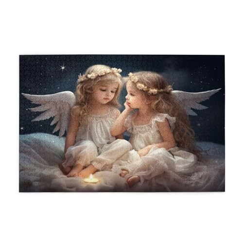 Puzzle Sternenhimmel Puzzle 1000 Teile, Holzpuzzle Erwachsene Engel 75x50cm Jigsaw Groß, Geschicklichkeitsspiel für die Ganze Familie Erholung und Entspannung, Jigsaw Geschenke für Home Decor p-1472 von Yuammgxi