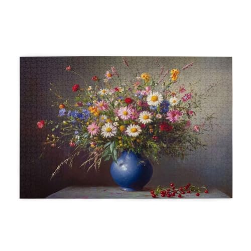 Puzzle Strauß Puzzle 1000 Teile, Holzpuzzle Erwachsene Farbe 75x50cm Jigsaw Groß, Geschicklichkeitsspiel für die Ganze Familie Erholung und Entspannung, DIY Jigsaw Geschenke für Home Decor p-309 von Yuammgxi