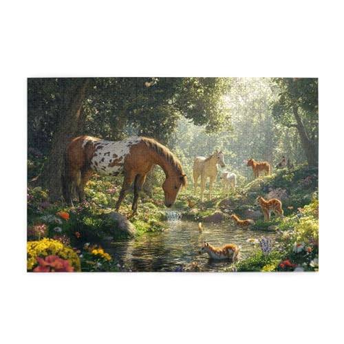 Puzzle Tier Puzzle 1000 Teile, Holzpuzzle Erwachsene Baum 75x50cm Jigsaw Groß, Geschicklichkeitsspiel für die Ganze Familie Erholung und Entspannung, DIY Jigsaw Geschenke für Home Decor p-1772 von Yuammgxi