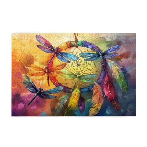 Puzzle Tier Puzzle 1000 Teile, Holzpuzzle Erwachsene Libelle 75x50cm Jigsaw Groß, Geschicklichkeitsspiel für die Ganze Familie Erholung und Entspannung, DIY Jigsaw Geschenke für Home Decor p-32 von Yuammgxi
