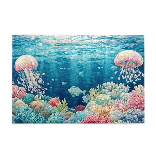 Puzzle Tier Puzzle 1000 Teile, Holzpuzzle Erwachsene Qualle 75x50cm Jigsaw Groß, Geschicklichkeitsspiel für die Ganze Familie Erholung und Entspannung, DIY Jigsaw Geschenke für Home Decor p-381 Puzzle Tier Puzzle 1000 Teile, Holzpuzzle Erwachsene Qualle 75x50cm Jigsaw Groß, Geschicklichkeitsspiel für die Ganze Familie Erholung und Entspannung, DIY Jigsaw Geschenke für Home Decor p-381 von Yuammgxi