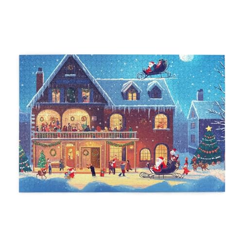 Puzzle Weihnachten Puzzle 1000 Teile, Holzpuzzle Erwachsene Schnee Nacht 75x50cm Jigsaw Groß, Geschicklichkeitsspiel für Ganze Familie Erholung und Entspannung, Jigsaw Geschenke für Home Decor p-1728 Puzzle Weihnachten Puzzle 1000 Teile, Holzpuzzle Erwachsene Schnee Nacht 75x50cm Jigsaw Groß, Geschicklichkeitsspiel für Ganze Familie Erholung und Entspannung, Jigsaw Geschenke für Home Decor p-1728 von Yuammgxi