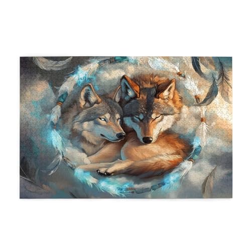 Puzzle Wolf Puzzle 1000 Teile, Holzpuzzle Erwachsene Traumfänger 75x50cm Jigsaw Groß, Geschicklichkeitsspiel für die Ganze Familie Erholung und Entspannung, DIY Jigsaw Geschenke für Home Decor p-1679 Puzzle Wolf Puzzle 1000 Teile, Holzpuzzle Erwachsene Traumfänger 75x50cm Jigsaw Groß, Geschicklichkeitsspiel für die Ganze Familie Erholung und Entspannung, DIY Jigsaw Geschenke für Home Decor p-1679 von Yuammgxi