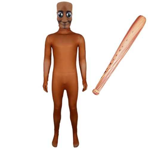 Kinder Italian Brainrot Cosplay Kostüm Tung Tung Tung Sahur Overall mit Maske, Aufblasbarer Keule für Halloween, Karneval & Party Jungen Mädchen Outfit Set 1# + Maske + Aufblasbarer Stock 140 Kinder Italian Brainrot Cosplay Kostüm Tung Tung Tung Sahur Overall mit Maske, Aufblasbarer Keule für Halloween, Karneval & Party Jungen Mädchen Outfit Set 1# + Maske + Aufblasbarer Stock 140 von YuanDiann