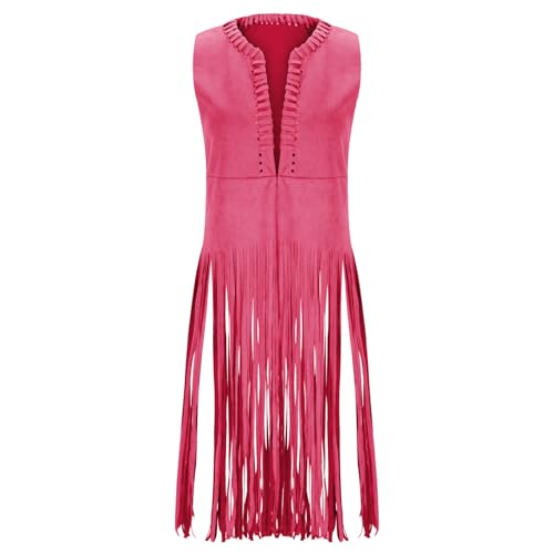 YuanDiann Hippie Kostüm Weste Damen ärmellos Hippie Kleidung 60er 70er Jahre Bekleidung Mädchen Disco Karneval Faschingskostüme Rose XXL YuanDiann Hippie Kostüm Weste Damen ärmellos Hippie Kleidung 60er 70er Jahre Bekleidung Mädchen Disco Karneval Faschingskostüme Rose XXL von YuanDiann