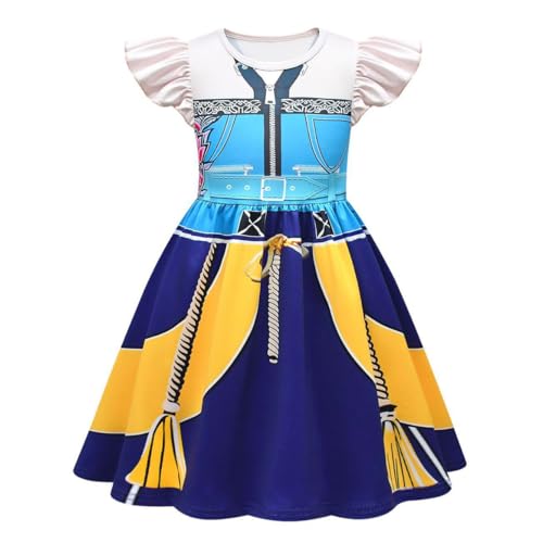 YuanDiann Huntrix Cosplay Kostüm Kleid Kinder Charakter Verkleidung Uniform Outfit mit Zubehör (Maske/Perücke/Tasche) für Halloween, Karneval, Anime Party, Mädchen Anzug Set​ 1# + Maske 140 von YuanDiann