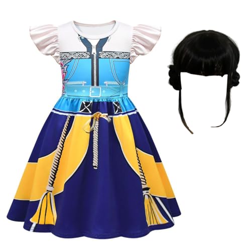 YuanDiann Huntrix Cosplay Kostüm Kleid Kinder Charakter Verkleidung Uniform Outfit mit Zubehör (Maske/Perücke/Tasche) für Halloween, Karneval, Anime Party, Mädchen Anzug Set​ 1# + Perücke 110 von YuanDiann