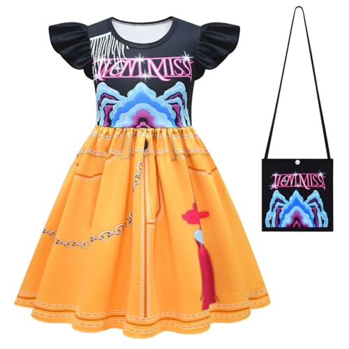 YuanDiann Huntrix Cosplay Kostüm Kleid Kinder Charakter Verkleidung Uniform Outfit mit Zubehör (Maske/Perücke/Tasche) für Halloween, Karneval, Anime Party, Mädchen Anzug Set​ 2# + Tasche 150 von YuanDiann