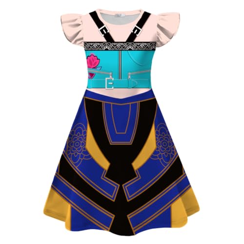YuanDiann Huntrix Kinder Cosplay Kostüm Kleid – Rollenspielkleid Outfit mit Zubehör (Maske/Perücke/Tasche) für Halloween, Karneval, Anime Party, Mädchen Anzug Set​ 1# + Maske 150 von YuanDiann
