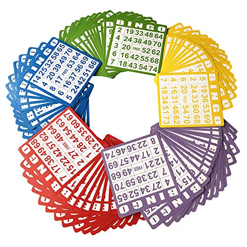 Yuanhe Bingo-Papierspielkarten, 100 Bingo-Karten in verschiedenen Farben Yuanhe Bingo-Papierspielkarten, 100 Bingo-Karten in verschiedenen Farben von Yuanhe