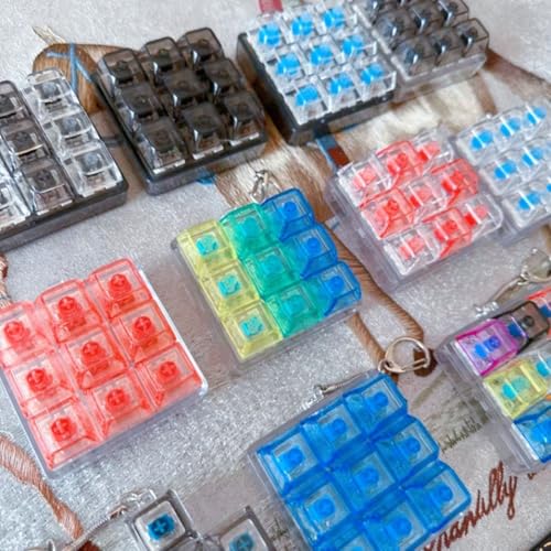 Schlüsselanhänger, einschließlich Büro-Fidget-Spielzeug mit taktilem Druckmechanismus, Stressabbau, Schulknopf-Spielzeug für zusammen, Anhänger, Finger, transparente Farbe, Dekompression (schwarz) von Yuanpgky