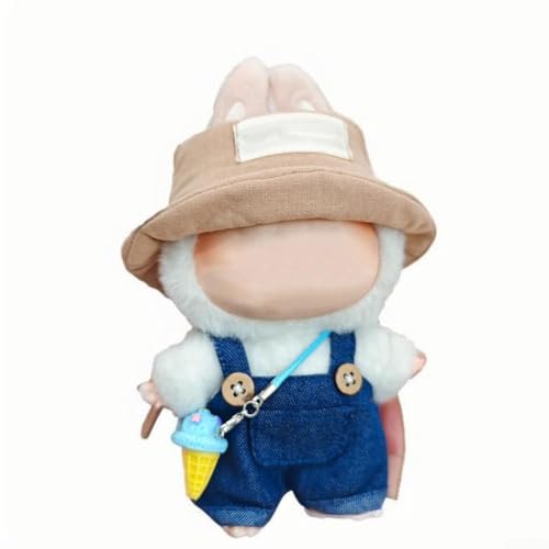 Yuanpgky Doll Dress Up Collection Fashion Outfit Set with Overalls Decorative Accessories Hat Flower Ice Cream for 15-17cm Dolls Imaginative Play(B) von Yuanpgky