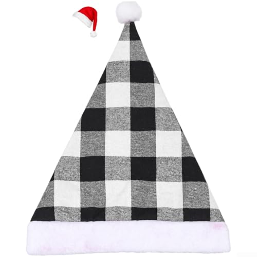 Yuanpgky Hut mit klassischem oder kariertem Muster, 41 Feiertagsparty-Dekoration, für Erwachsene, grau, 30 x festlich, 30 Weihnachtsplaid, Grau von Yuanpgky