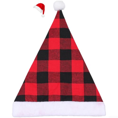 Yuanpgky Partydekoration, kariert, klassisch, grau, 76,2 x 104,1 cm, Weihnachtshut, entworfen für Erwachsene, mit rotem Karomuster, festlich (rot) von Yuanpgky