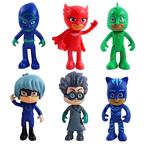 6 Stück Pj Figuren, Pj Spielzeugfiguren, Pj Tortendekoration, Pj Cake Topper Geburtstag, Dekoration für Geburtstagstorte mit Thema Pj, Spielzeug Für Kinder von Yuarlky