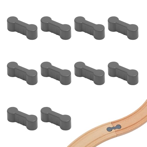 10 Stück Holzeisenbahn Zubehör, Wooden Brio Schienen, Schienenverbinder für Kinder Lego Spielzeug, Zug Connector, Wiederverwendbare Train Adapter von YueJieSelected