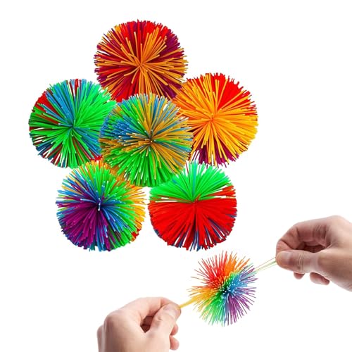 6-StüCk Wuschelball,Stringy Balls,Multicoloured Koosh Ball,Zottelball,Gummiball mit Fransen,Pufferball,Sensorik Bälle,Stressball Kinder,Stressbälle Spielzeug,Soft Rainbow Pom Bouncy,Antistressball 6-StüCk Wuschelball,Stringy Balls,Multicoloured Koosh Ball,Zottelball,Gummiball mit Fransen,Pufferball,Sensorik Bälle,Stressball Kinder,Stressbälle Spielzeug,Soft Rainbow Pom Bouncy,Antistressball von YueJieSelected