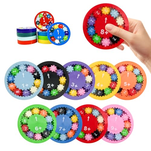 9 Stück Math Fidget Spinners,Fidget Spinner Mathe,Mathe Spinner Spielzeug,Erwachsene Stress Toys,Fidget Spinner Kinder,Stressabbau Drehspielzeug für Educational Gadgets(Addition und Subtraktion) von YueJieSelected