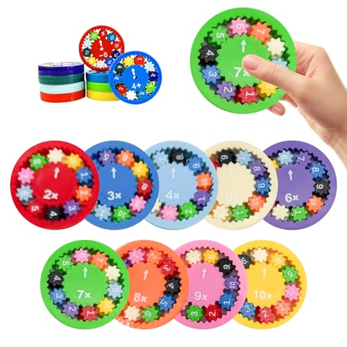 Mathe Fidget Spinner,Rechenwirbel,Montessori Fidget Spinner,Mathe Fakten Lernspielzeug,Fidget Toys,Spaßige Lernspielzeuge für Kinder mit Mathematischen Fakten (9 Multiplikations- und Teilungsmethoden) von YueJieSelected