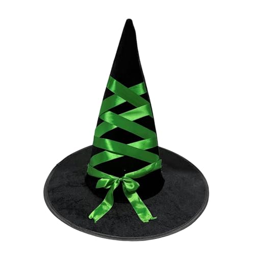 Halloween-Dekorationen, schwarzer Hexenhut, Halloween-Kostümzubehör, hängende Party-Dekorationshüte mit 100 m Nylonkordel, Hüte für drinnen draußen, Mütze Damen Wolle Schirmmütze (Green, One Size) Halloween-Dekorationen, schwarzer Hexenhut, Halloween-Kostümzubehör, hängende Party-Dekorationshüte mit 100 m Nylonkordel, Hüte für drinnen draußen, Mütze Damen Wolle Schirmmütze (Green, One Size) von YueYue