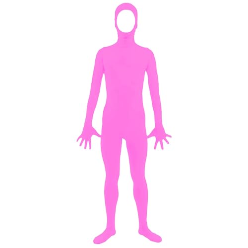 Unisex Cosplay Bodysuit Ganzkörperanzug Tight Bodysuit Kostüm Ganzkörper Overalls Cosplay Jumpsuit für Party Halloween Weihnachten Anime Bühnen Performance Karneval Orange (a-Watermelon Red, 170) von YueYue