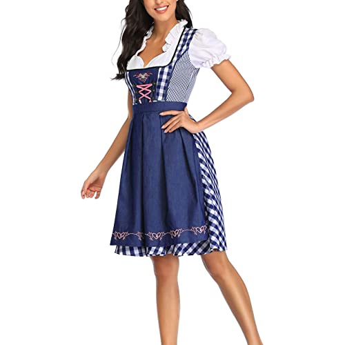 YueYue Damen Halloween Oktoberfest Kleid Body Sculpting Bühnenkostüm Kostüm Erwachsener Tierpyjama Halloween Cosplay Kostüm (B-Blue, S) von YueYue