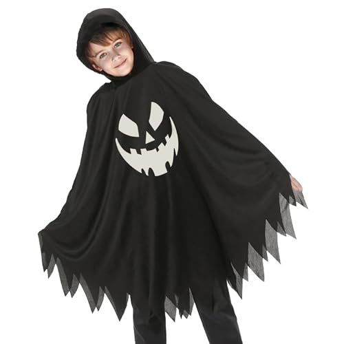 YueYue Geister Kostüm Kinder Gespenst Kostüm für Mädchen Jungen Baby Kleinkinder Halloween Kinder Geist Umhang mit Kapuze Leuchtendem für Cosplay Karneval Halloween Party Weiß (E, One Size) von YueYue
