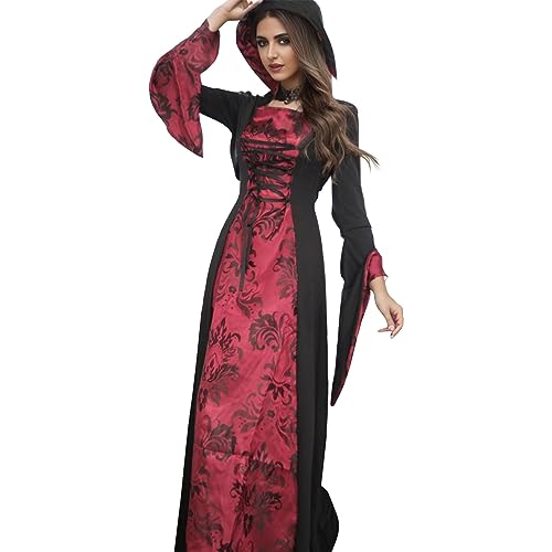 YueYue Halloween-Rollenspielkostüm mit für Kostümparty, Hexenrobe-Outfit Sommerkleid Langarm (L) von YueYue