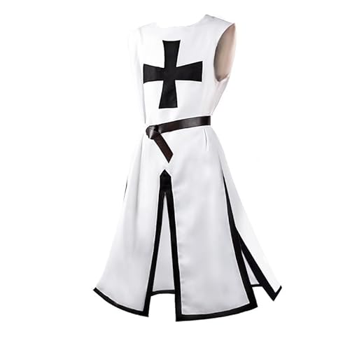 YueYue Mittelalterliches -Kostüm, Halloween, Cosplay, ärmellose Robe, Kreuzritter, Tunika, ärmellos Doomguy-Kostüm-Cosplay (L) von YueYue