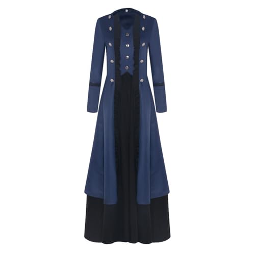 YueYue Mittelalterliches Kostüm Temperament elegantes Kleid Cosplay Gothic langes Kleid Halloween Rolle Hasenmädchen Senpai Cosplay Kostüm (Dark Blue, XXL) von YueYue