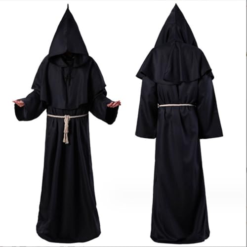 YueYue mittelalterliche Priester Robe Tunika Halloween Cosplay Kostüm Speckstein Deckel Schal Männer (S) von YueYue
