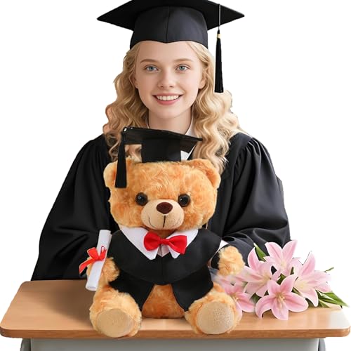 Yuecjian Abschluss Bär | 25 cm Abschluss Plüschbär mit und Umhang,Festliches Geschenk Zur Einschulung Schulabschluss Uni Für Kinder Mädchen Yuecjian Abschluss Bär | 25 cm Abschluss Plüschbär mit und Umhang,Festliches Geschenk Zur Einschulung Schulabschluss Uni Für Kinder Mädchen von Yuecjian