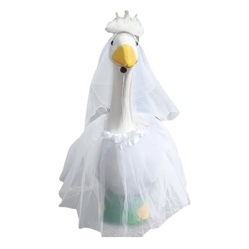 Yuecjian Gänse Hochzeitskleidung – Party-Tierkleid-Schleier – Brautgänse weißes Zubehör Kostüm Outfit für Hof, Outdoor-Urlaubsdekorationen von Yuecjian