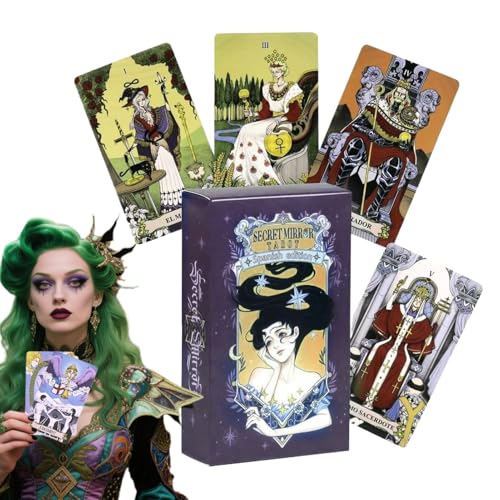 Yuecjian Tarot-Decks, Lern-Tarotkarten, Oracle Spirit Book, 10,7 x 6 cm, positives Bestätigungswerkzeug zum Erzählen von Abenteuern, Wahrsagung, Lesen Yuecjian Tarot-Decks, Lern-Tarotkarten, Oracle Spirit Book, 10,7 x 6 cm, positives Bestätigungswerkzeug zum Erzählen von Abenteuern, Wahrsagung, Lesen von Yuecjian