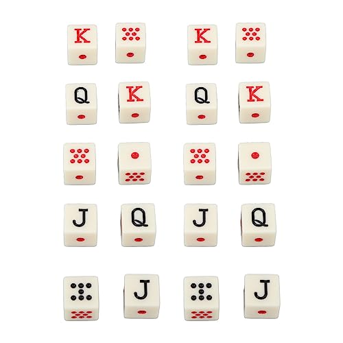 Yuecoom 20-teiliges Spanisches Pokerwürfel-Set, Partyzubehör, Lügner-Würfel-Set, 6-seitige Tragbare Würfel aus Kunststoff Mit Quadratischen Ecken Für Tischspiele von Yuecoom
