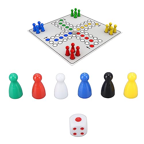 Yuecoom 30-teiliges Mehrfarbiges Brettspiel, 6-farbiges Kunststoff-Bauernschach Mit Figuren Und Würfeln Für Schachspielkomponenten, Tischmarkierungen von Yuecoom